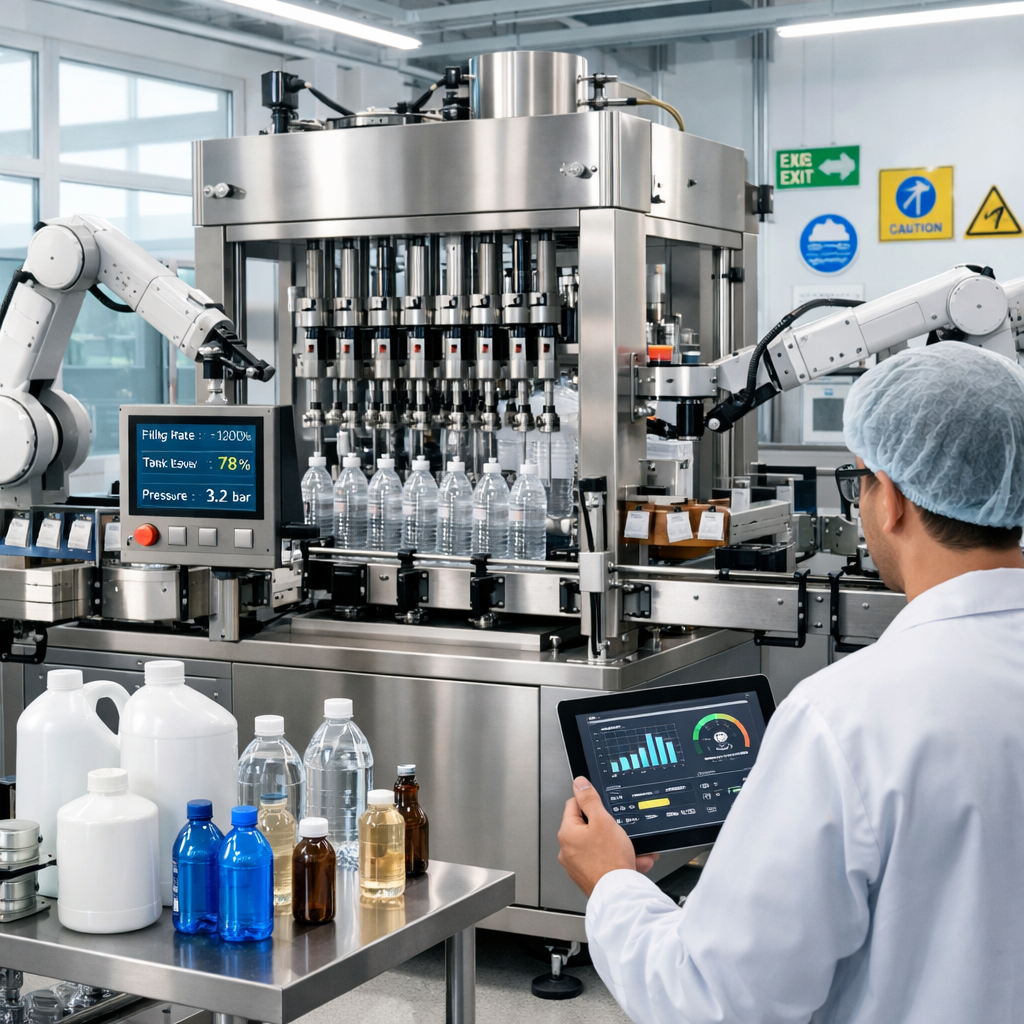 Modern Liquid Filling Machine in Industrial Setting-1